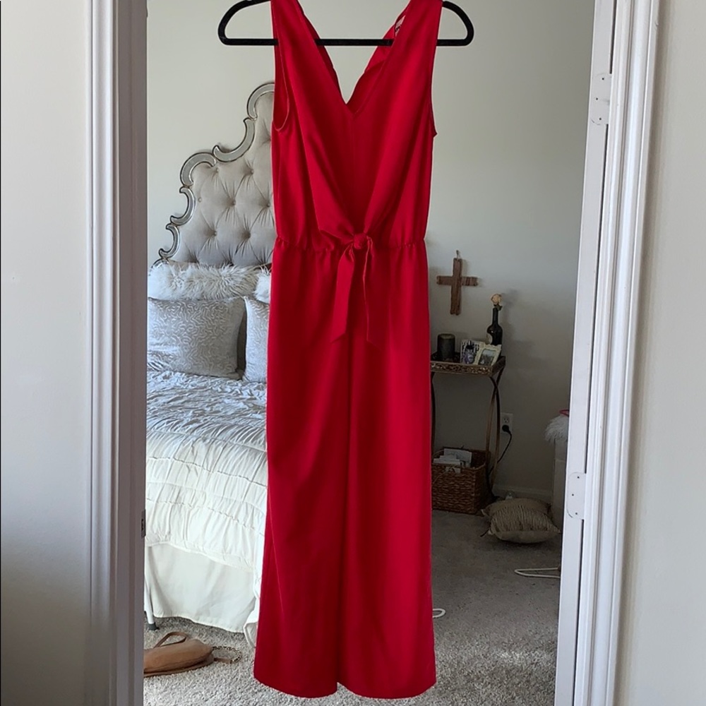 Red Pant Romper